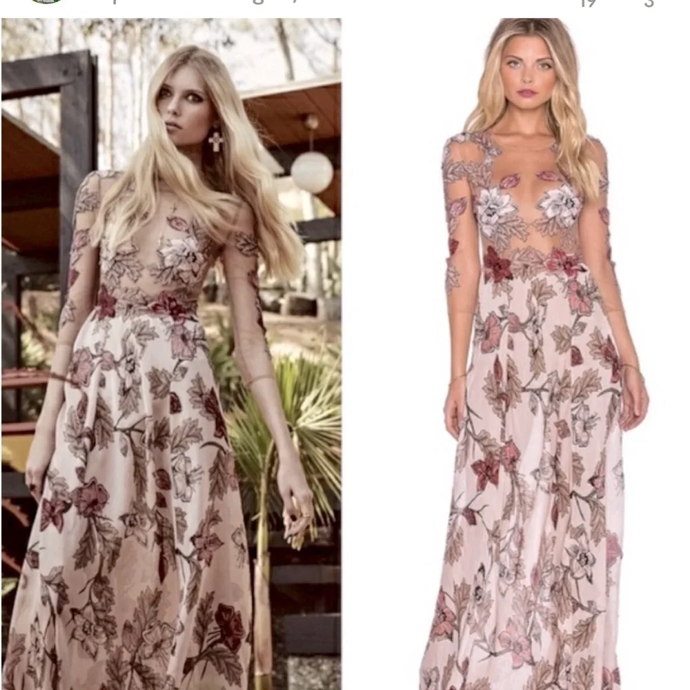 For love and lemons Sierra maxi dress in blush floral. Size XS - Picture 3 of 9